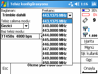 Telsize bağlanıyor mesajı gelir bekleyiniz. Frekans aralıkları seçeneğinden çalışacağınız frekans seçilir.