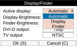 TiX640, TiX660, TiX1000 Kullanım Kılavuzu Ekran Alt Menüsü Termal görüntüleme cihazının ekran ayarlarını seçmek için "Display" (Ekran) alt menüsü kullanılabilir.