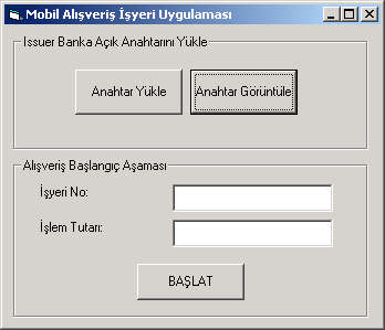 Şekil 4.6: Kullanıcı Şifresinin Girilmesi 4.2.8 POS üzerinde Gerçekleşen İşlemler Çalışmada POS üzerinde de bir uygulama geliştirilmiştir. POS olarak bir PC kullanılmıştır. Bu uygulamada Şekil (4.