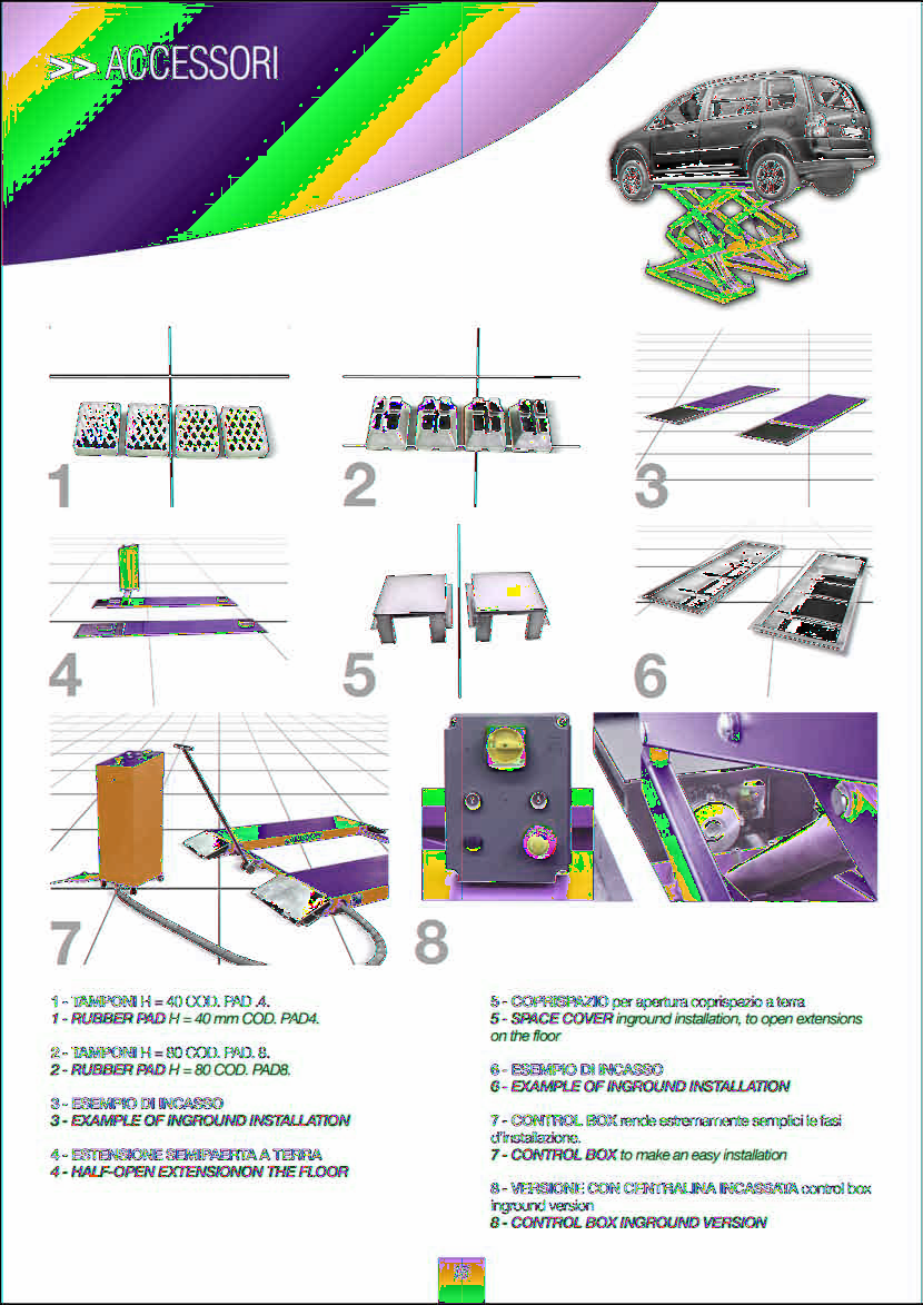 >> AKSESUARLAR 1 - KAUÇUK YASTIK H = 40mm COD. PAD4. 6 - ZEMİNE BAĞLAMA ÖRNEĞİ 2- KAUÇUK YASTIK H = 80 COD. PAD8.