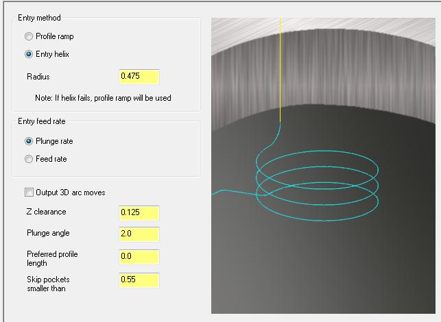 Retry loop radius (% of initial loop): İlk kavis yarıçapının % oranı olarak sonraki kavis yarıçapı.