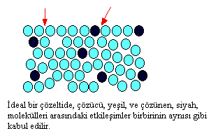 Uçucu olmayan bir maddenin çözünmesi, çözücünün buhar basıncını düşürür. İdeal bir çözeltide bu düşme mol kesri ile orantılıdır.