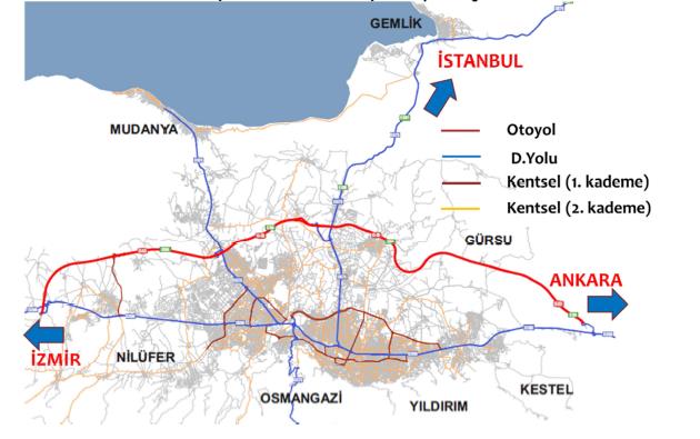 çalışan raylı sistem ile özel sektörce çalıştırılan minibüs, dolmuş, taksi ve servis türünde araçlarla verilmektedir.