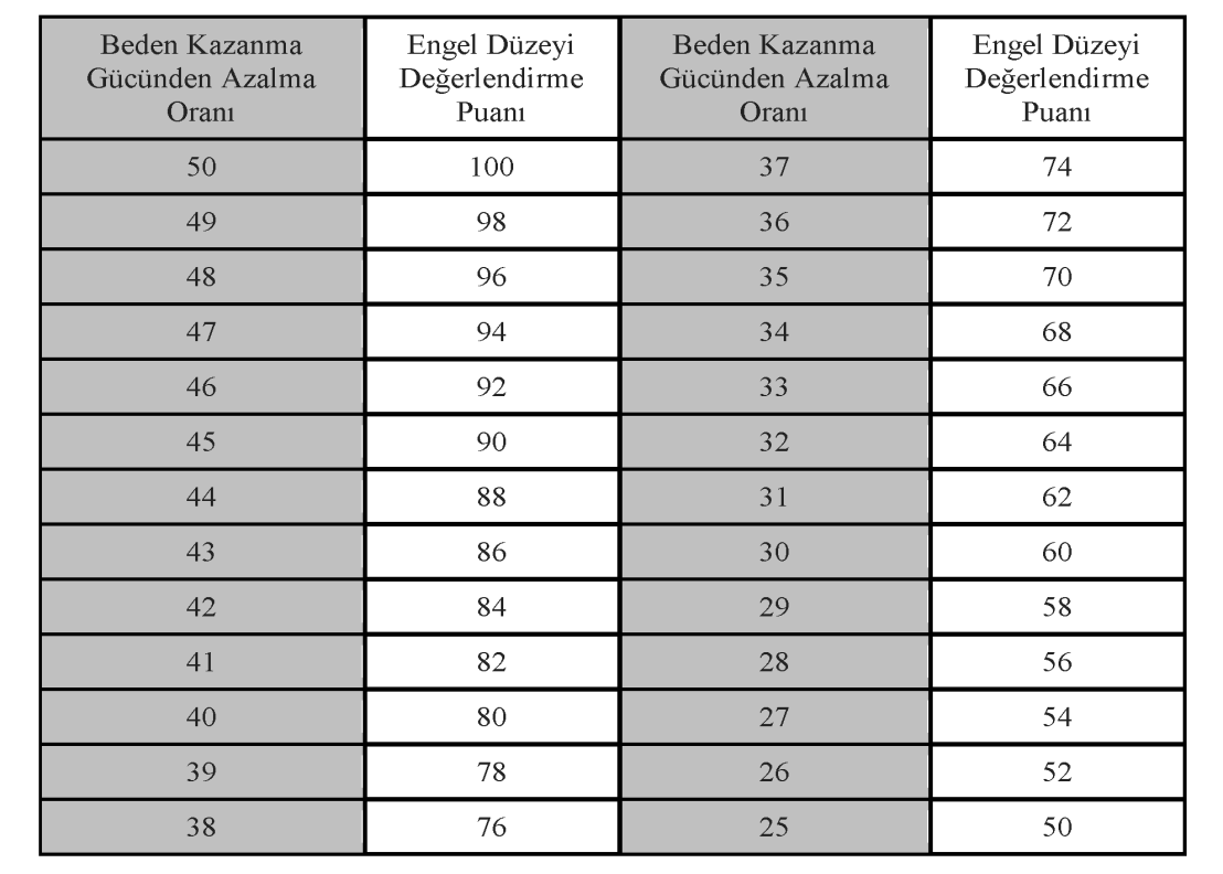 EK 3. Engelli Adayların Değerlendirme Kriterleri 1.