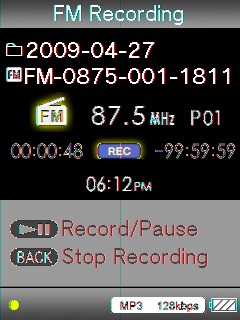 71 FM Radyoyu Dinleme ve Kaydetme Kaydı durdurmak için BACK/HOME düğmesine basın. Kayıt, [Record] [FM] [yyyy-aa-gg* 2 ] klasöründe FM-xxxx-nnnssdd* 1 adlı bir dosya olarak kaydedilir.