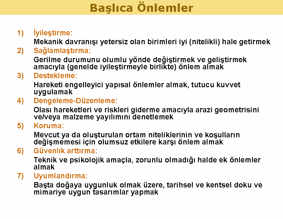 Yamaçlar ve Kaya