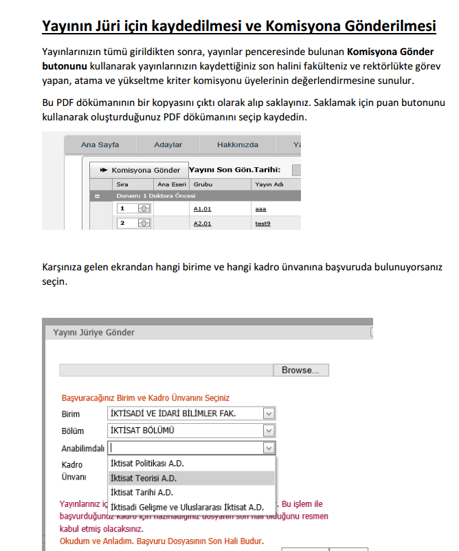 yayını olma kriteri, birinde ilk isim olmak şartı ile en az 3 yayına çıkarılmıştır. 5.