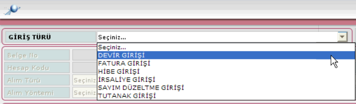 Depo GiriĢ ĠĢlemleri formunda gerekli ölçütlere uygun giriģler yapılıp Belge Onayla düğmesine basılması ile birlikte bu liste içerisindeki bütün girilen malzemeler otomatik