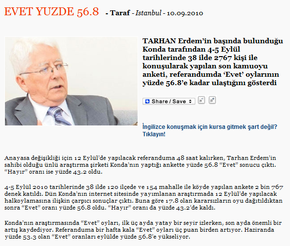 HALK OYLAMASI 2010 (12 Eylül) ÖNCESİ Anayasa değiģikliği halkoylamasına dair ölçüm aylık gerçekleģtirilen KONDA Barometresi araģtırmalarında 12 Eylül den dört ay öncesinden itibaren yapılmaya