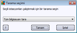 istasyon çalışıyor olmalı ve Veri Merkezi'ne bağlı olmalıdır. Şu kontrol seçenekleriniz bulunmaktadır: Yenile - tarama ile ilgili en yeni bilgileri istasyondan alır.