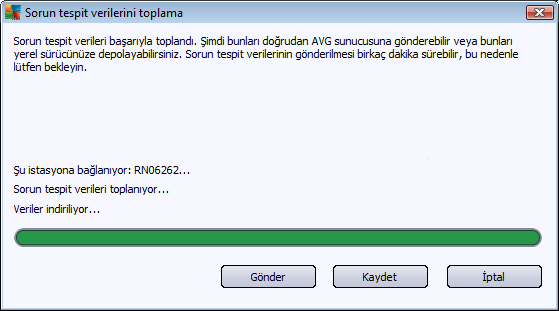 o Virüs veritabanı güncellemesi yapmayı iste - seçili istasyondan virüs veritabanı güncelleme işlemini başlatmasını ister.