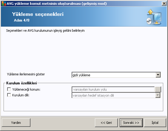 Kurulum parametreleri bölümünde aşağıdaki seçeneklerden birini seçebilirsiniz: Yüklemeden sonra Windows Güvenlik Duvarı'nı etkinleştir - AVG Güvenlik Duvarı bileşenini yüklemeyecekseniz, yükleme