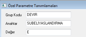 hareketleri bu kırılımda oluşacaktır. Cari kartında Özel hesap kapatma işaretli olan dövizli cariler için, açıkta kalan döviz hareketleri aktarılacaktır.