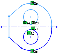 2.2.11. Eş Merkezlilik Seçili yay ve dairelerin merkezlerini çakıştırır. 2.2.12. Simetriklik Resim 2.