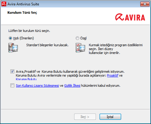 Kurulum ve kaldırma 3. Kurulum ve kaldırma Bu bölüm Avira Antivirus Suite ürününün kurulumu ile ilgili bilgi içerir.