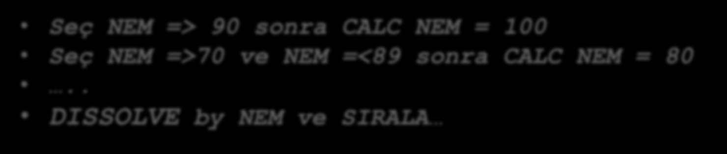 3.2. Sıralama (Ranking) Nem % 10-20 20 Toprak nemi 30-40 40 Toprak nem % 50-60 60 10 70 70-80 80 50 90-100 100 80 20 55 30 60 90