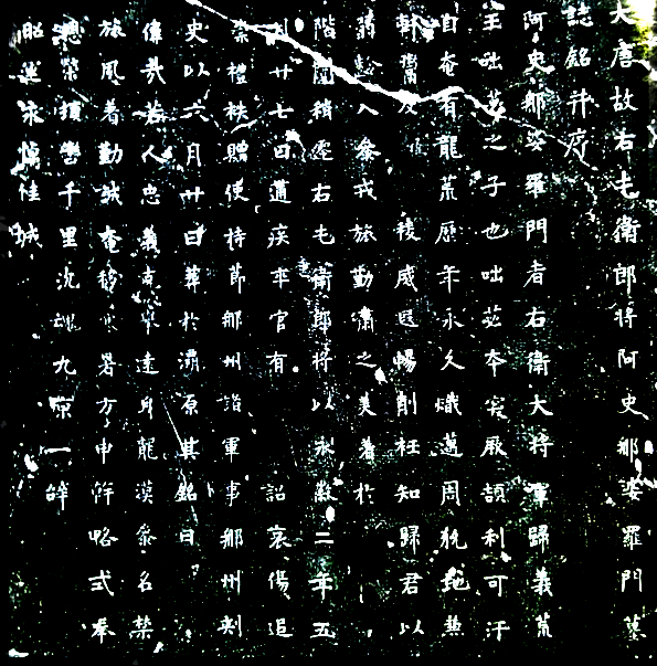 92 Tuba YALINKILIÇ 阿 史 那 婆 罗 门 Aşına Poluomen Mezar yazıtının görüntüsü Bugün Çin de Tang Dönemine ait binlerce yazıt bulunmuştur fakat içlerinde Türklere ait olanları ancak bu saydıklarımızla