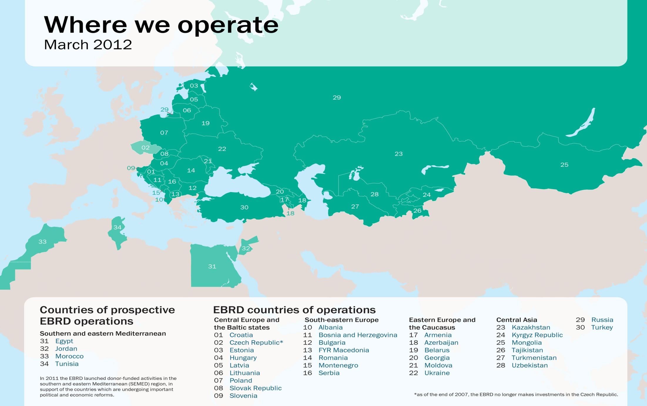 Mart 2012 1991 yılında Sovyetler Birliği nin Where we operate dağılmasından sonra