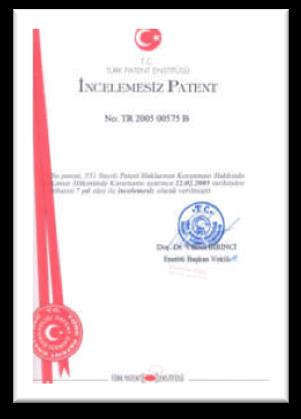 Patentler OTOMATİK TREN DURDURMA SİSTEMİ PATENT NUMARASI: TR 2004 02864 B ROKETLERİN ATEŞLENMESİNDE KULLANILAN