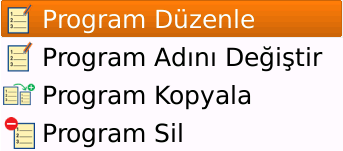 11 Program Sıra No Program Kod No Program Sıra No dan farklı olarak programları sıralamanıza ve gruplamanıza yarar.