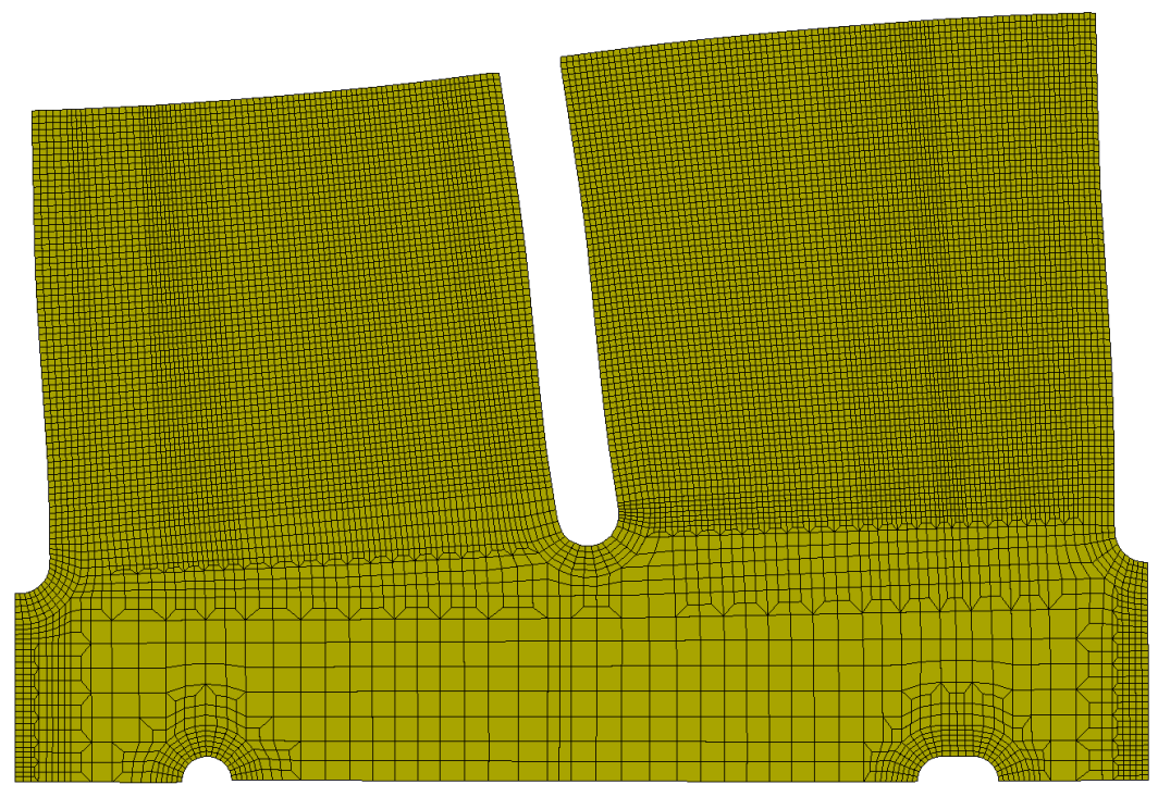 Şekil 4.3 te 2 ve 3 numaralı flanşların ağ yapısı ve sacın kenarlarına uygulanan sınır şartları gösterilmiştir. 100011 100011 y x 010101 Şekil 4.3. Flanş 2 ve 3 için oluşturulan alt modelde sacın ağ yapısı ve sacın kenarlarına uygulanan sınır şartları.