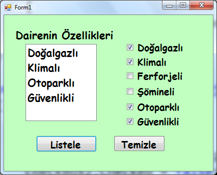 Sayıların girişi Interaction.InputBox ile yapılacaktır InputBox ile girilen her sayı ListBox1 e eklenecektir. using Microsoft.VisualBasic; private void button1_click( ) int n, sayi,i; n = Convert.