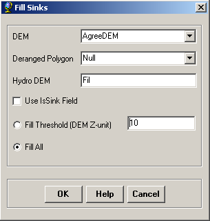 Şekil 4. Boşlukların doldurulması Terrain Preprocessing Data Manipulation Fill Sinks seçilir.