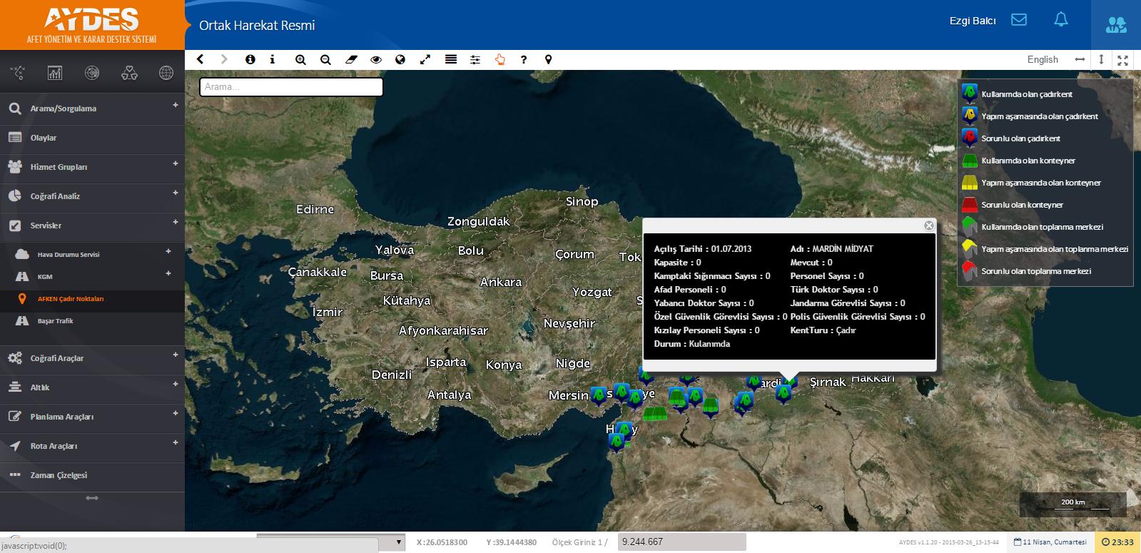 Harita ekranında AFKEN Çadır Noktaları servisinin görüntülenmesi için: 7.4 Başar Trafik Resim 76: AFKEN Çadır Noktaları Başar trafik verilerinin görüntülenmesini sağlar.