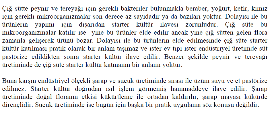 253 Starter Kültürlerde Aranan Özellikler 1.Starter Kültürler ilave edildikleri gıda maddesi içerinde olumsuz bir etki medya getirmemelidirler. 2.Katıldıkları gıdanın aromasını geliştirmelidirler. 3.