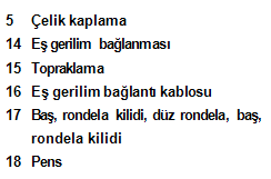 3.14 Eş Gerilimin Bağlanması Yüzme havuzları için DIN 57100 (Bölüm 702) ve VDE (Bölüm 702) eş gerilim bağlanması zorunludur. Bunun için sağlanan parçalar kullanılabilir ( takip eden şemadaki gibi).