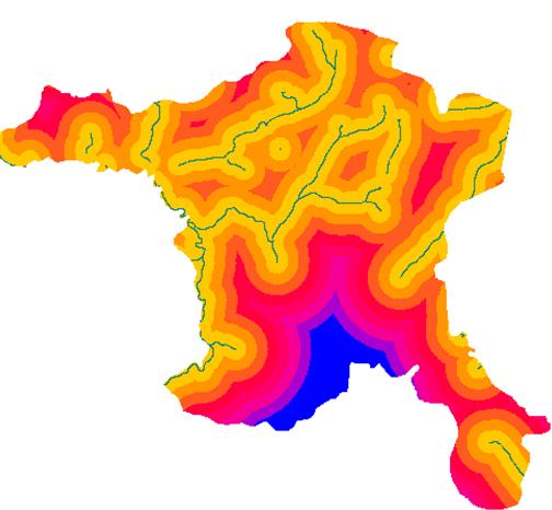 Ayrı ayrı yapılan analizler son olarak Spatial Analiz aracında bulunan Raster Calculator işlemi ile birleştirilmiş ve TEHMAD depo yeri seçimi için alternatif olan yerler tespit edilmiştir.