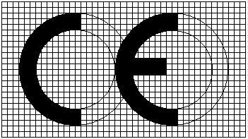 - Eğer işaret büyültülür veya küçültülür ise, yukarıdaki çizim içinde gösterilen oranlar değişmemelidir. - CE işareti harfleri, aynı tarz ve dikey boyutlarda olmalıdır.