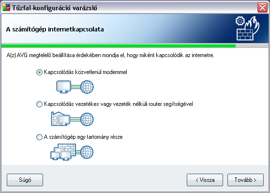 Bu iletişim kutusunda, Güvenlik Duvarı Yapılandırması Sihirbazı hangi tür bilgisayar kullandığınızı sorar. Örneğin İnternet'e farklı noktalardan (havaalanı, otel odası vb.