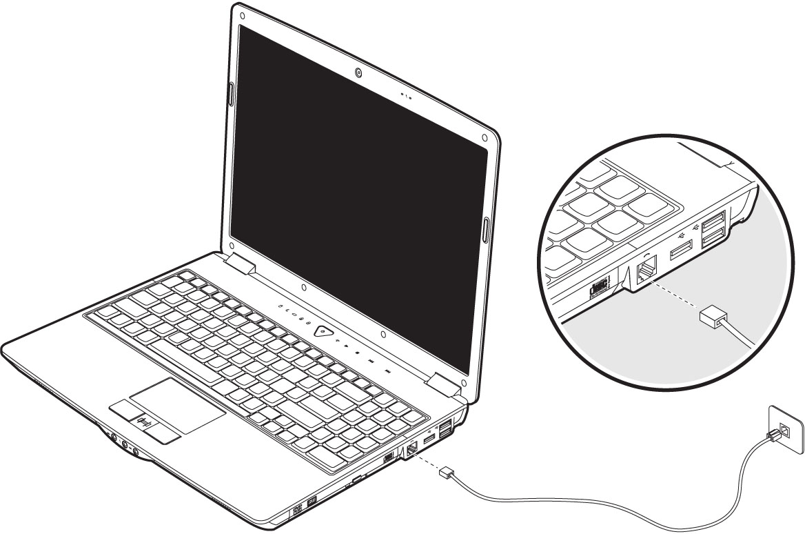 Modem Bağlantısı Bir ucu RJ11 bağlantısı ile (modular jak fişi) modem arabirimine (28) bağlayın ve diğer ucu kolay ulaşılabilen analog bir telefon prizine