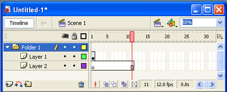 Slayt 27 Başlık: Zaman Çizgisi katman klasörleri (Layer folders ) İçerik Zaman Çizgisi üzerinde yer alan katmanların daha rahat kontrol edilmesi için Katman Klasörü (Layer Folder) özelliği bulunur.