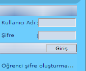 Yeni şifre oluşturan öğrencinin karşısına aşağıdaki ekran çıkacaktır. Oluşturduğunuz yeni şifre ve kullanıcı adını girerek bir sonraki ekrana geçebilirsiniz.