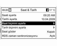 Bilgi ve Eğlence Sistemi 121 Parça seçim seçeneklerinin olduğu alt menüyü açmak için MENU düğmesine basın.