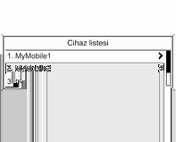 208 Bilgi ve Eğlence Sistemi Bir cep telefonu bağlanması cihaz listesine kaydedilir İstenen cep telefonunu seçin ve ekranda görünen menüden Seç seçeneğini seçin.