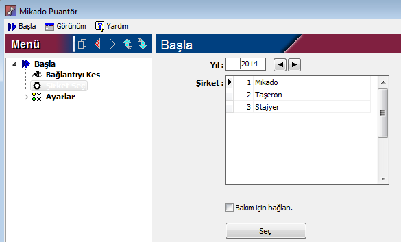 Mikado 2013 Yıl Sonu İşlemleri 4 2014 Yıl Veri Tabanının Oluşturulması Mikado Puantör programının kurulu olduğu bilgisayarda bulunan; \Mpuantor\Veri\ Mp2013.FDB isimli dosya \Mpuantor\Veri\Mp2014.