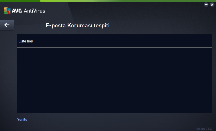 11.4. E-posta Koruması Sonuçları E-posta Koruması Sonuçları iletişim kutusuna AVG AntiVirus ana penceresinin üst satırındaki gezinme bölümünden Seçenekler / Geçmiş / E-posta Koruması Sonuçları menü