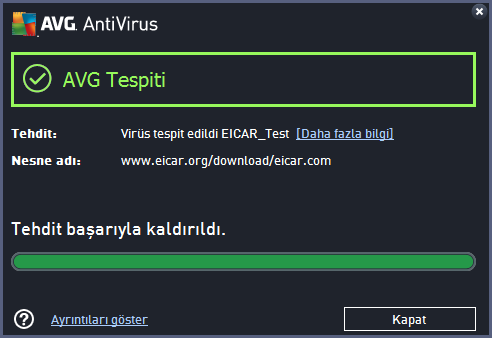 11.5. Online Shield Sonuçları Online Shield ziyaret ettiğiniz web sitelerinin içeriklerini ve sitelerin içindeki muhtemel dosyaları, ilgili web sitesi henüz tarayıcınızda görünmeden ya da