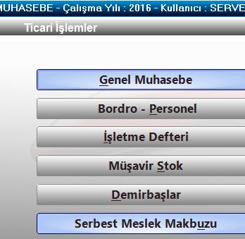 SERBEST MESLEK MAKBUZU Programda muhasebecilere ödenen serbest meslek makbuzu giderlerinin 2 yoldan kaydı mümkündür. 1. Yolda, muhasebe fişinden gider kaydı yapılır. 2. Yolda ise ana menüden serbest meslek makbuzu modülünden kayıt yapılır.