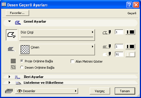 ARCHICAD 9 İLE KOLAY MİMARİ MODELLEME ve GÖRSELLEŞTİRME Çevresi kapalı şekillerin içine desen yerleştirirken Kontrol Kutusu nda bulunan Sihirli Değnek aracından faydalanılabilir.