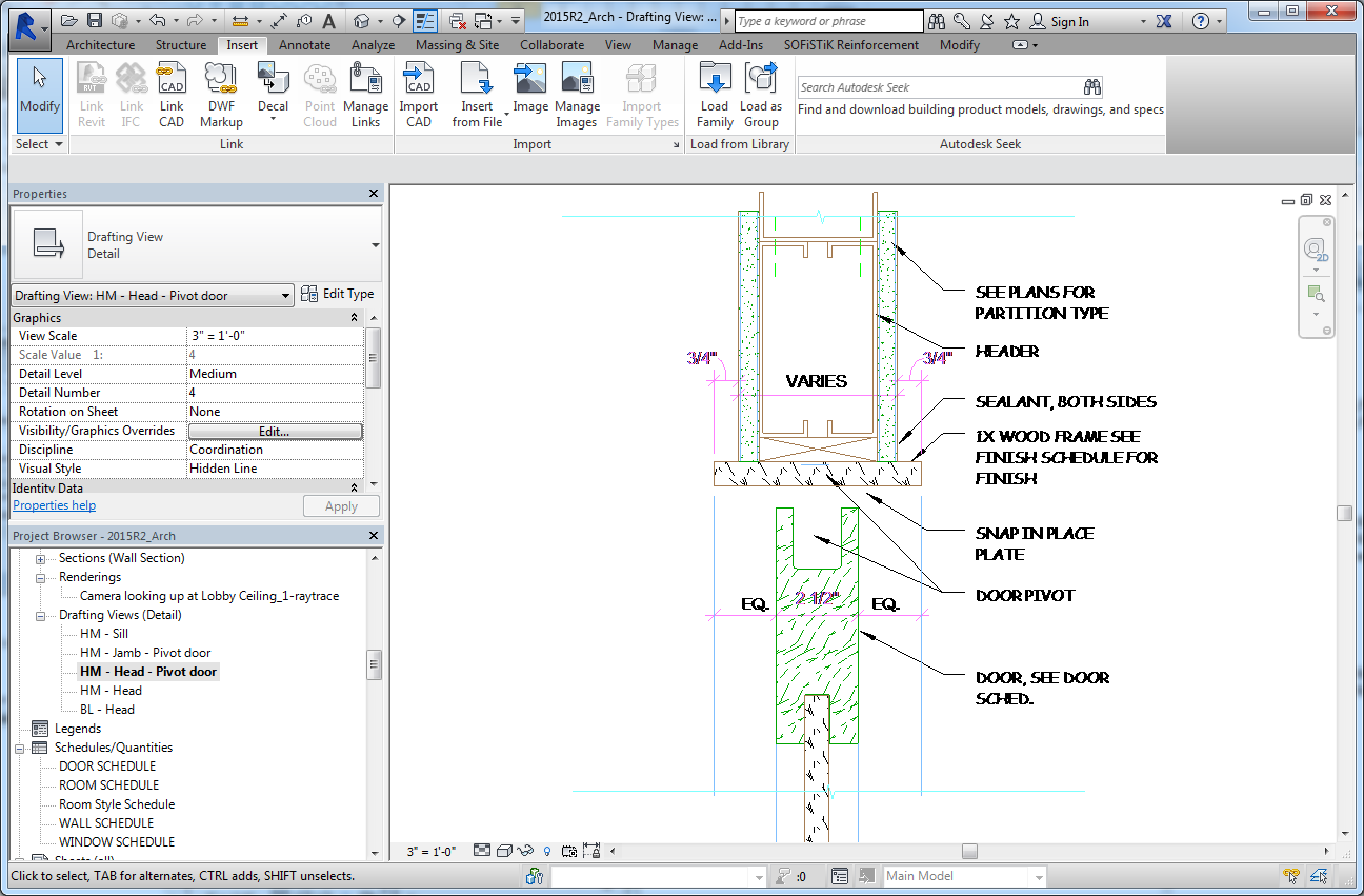 Adım Adım: Revit e DWG Detaylarını İlişkilendirme Adım 2 DWG Dosyalarını İçe Aktarın veya İlişkilendirin Taslak görünümü yaratıldıktan sonra, dış dosyayı ya içe aktarın ya da ilişkilendirin.