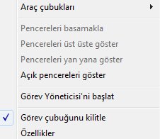 Tüm programlar, bilgisayarda yüklü bulunan programlara ulaşmak için kısayollar içeren bir listedir.