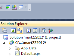 Sayfa eklendikten sonra Solution Explorer penceresine bakacak olursak.ascx uzantılı bir dosyanın eklendiğini görürüz.