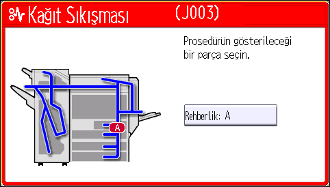 Sıkışan Kağıdı Çıkarma Ekranın sağında ayrıntılı bir çıkartma talimatı görünürse, talimatı uygulayın.