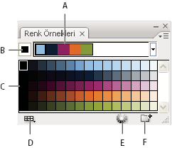 ILLUSTRATOR CS3 107 Belgede kullanılmayan bütün renk örneklerini kaldırmak için, Renk Örnekleri paneli menüsünde Tüm Kullanılmayanları Seç'i seçin, sonra Renk Örneğini Sil düğmesini tıklatın.
