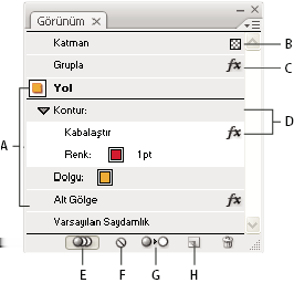 336 Bölüm 11: Özel efektler oluşturma Adobe Illustrator uygulamasında herhangi bir nesnenin, grubun veya katmanın görünümünü, efektler, filtreler ve Görünüm ve Grafik Stilleri panellerini kullanarak