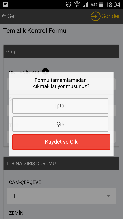 1.4. Formlar Uygulamanın sol üst köşesindeki Menü butona basıldığında açılan menü ekranında yer alan Formlar veya sayfanın altında yer alan Form butonuna tıklanır.